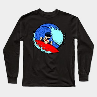 Surfing Skeleton Long Sleeve T-Shirt